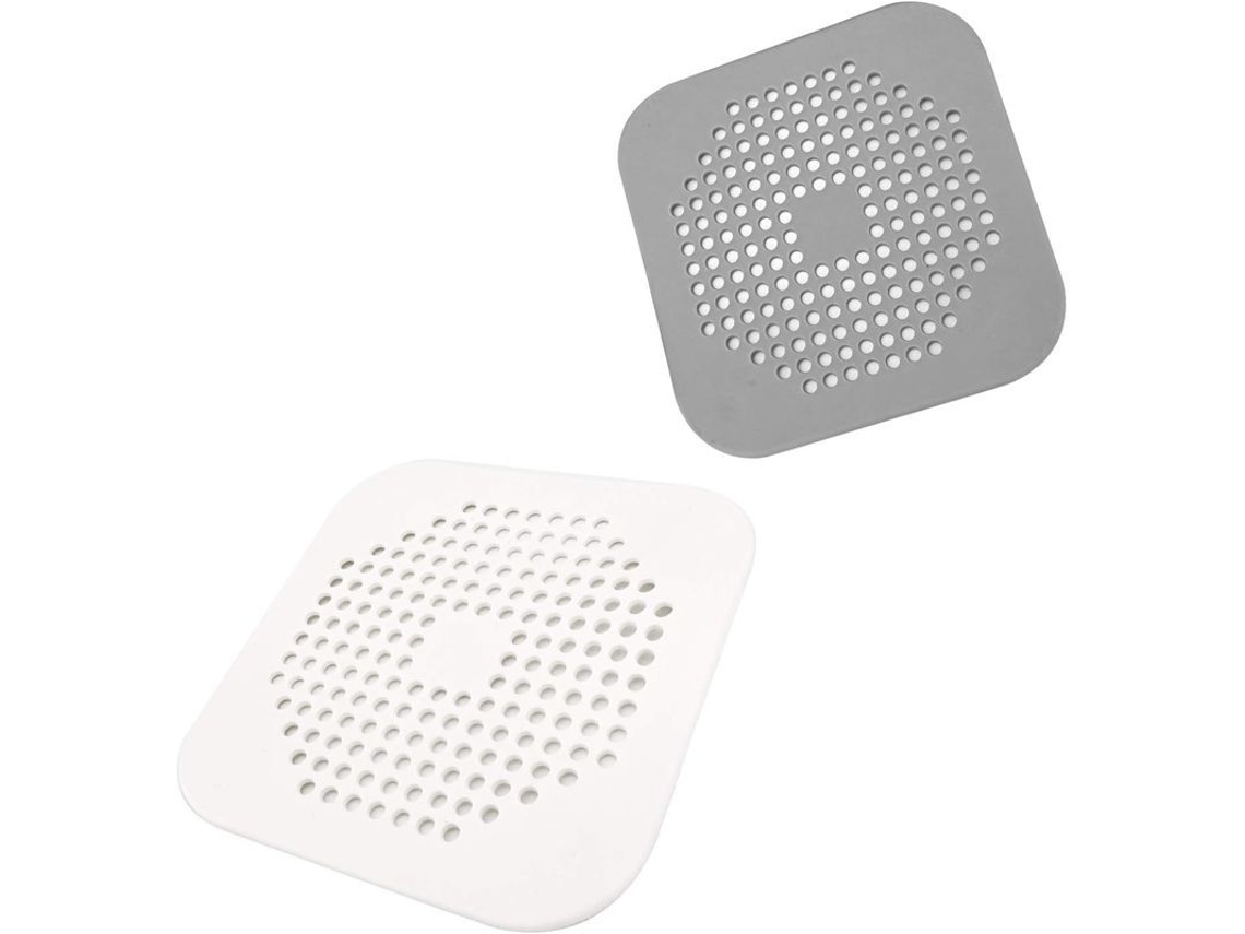 2026-tapa De Desagüe Cuadrada De Silicona 14,5cm Con Ventosas Para Ducha Cocina Gris Y Blanco
