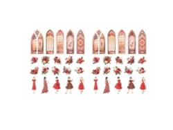 Adesivos De Scrapbook Jardim Com Personagens Janela Flores 40 Folhas Decorativos Para Álbum Foto Diário