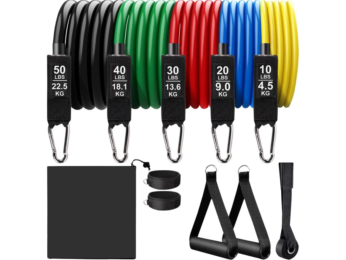 Entrenamiento de fuerza flexible con 5 niveles diferentes para pesas de hasta 150 libras (68 kg), perfecto para TRX o gimnasio en casa, multicolor.