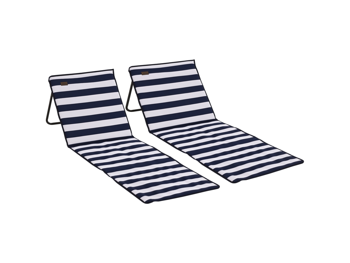 Cubo de playa doble ajustable con asa de transporte, 142x51x40cm, azul y blanco. PENGJIANG SHOP