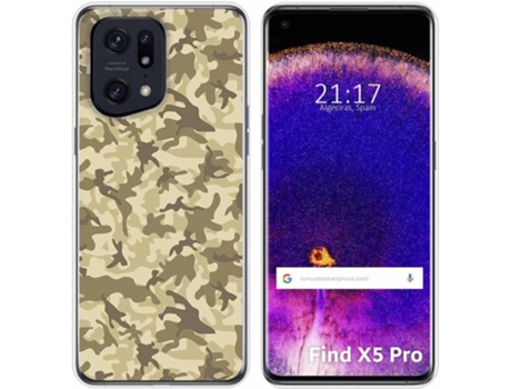 Carcasa para Oppo Find X5 Pro 5G TUMUNDOSMARTPHONE Dibujos Sand Camuflaje Multicolor