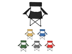 Silla De Camping Plegable Con Portavasos | Metal Y Lona | 80x80x50 Cm Negra