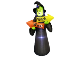 Decoración inflable de fantasma de bruja con luz de poliéster para fiestas, festivales y carnavales.