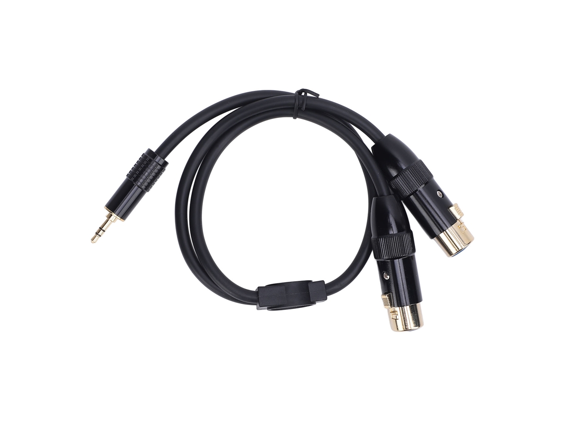 Cable Doble De 0,5 M Con Conexión Estéreo Para Altavoces Activos (3,5 Mm Trs Macho A Xlr Hembra)