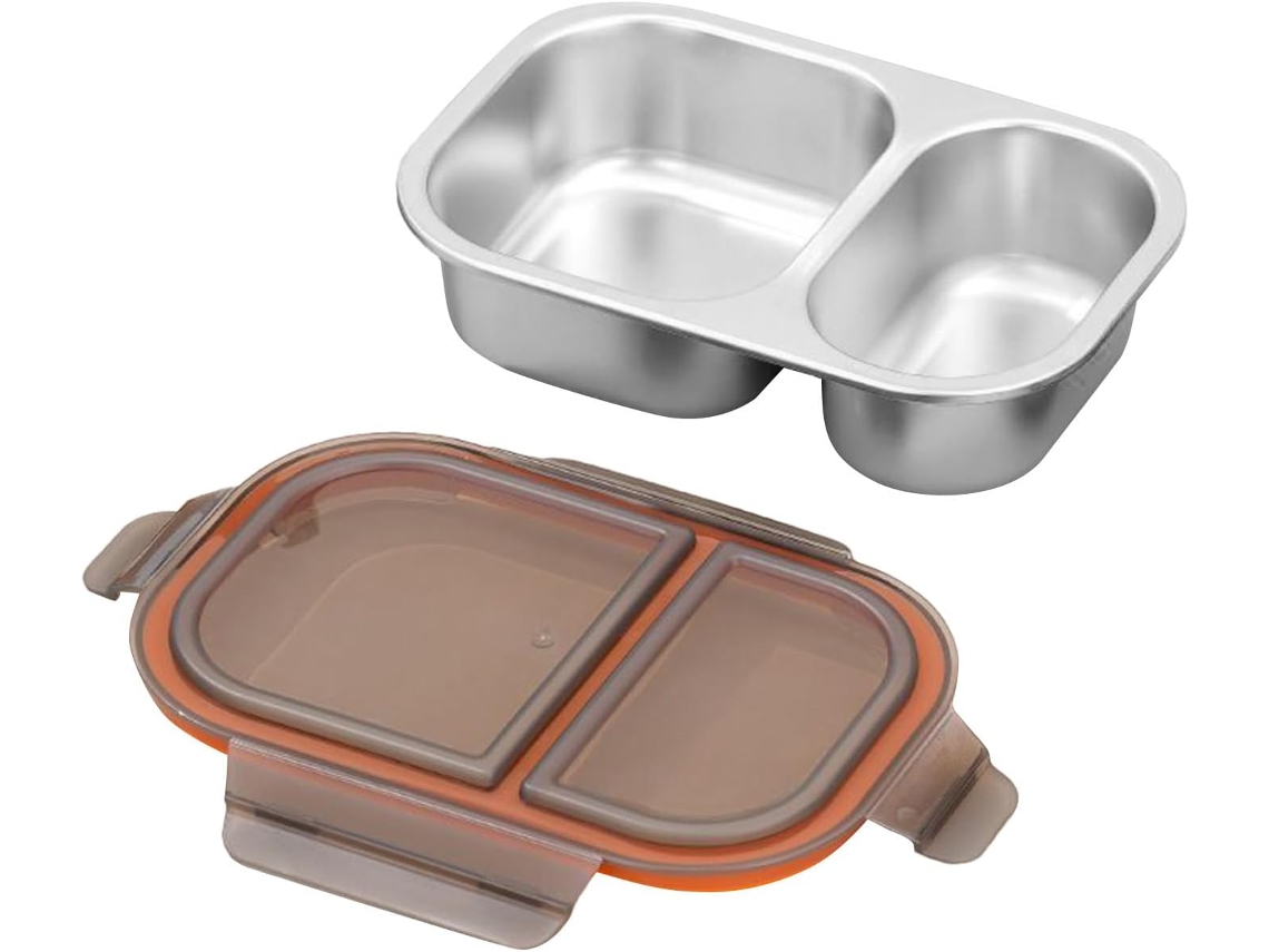 Recipiente Para Almacenar Alimentos, Contenedor Hermético De Acero Inoxidable Con Compartimentos | 800 Ml