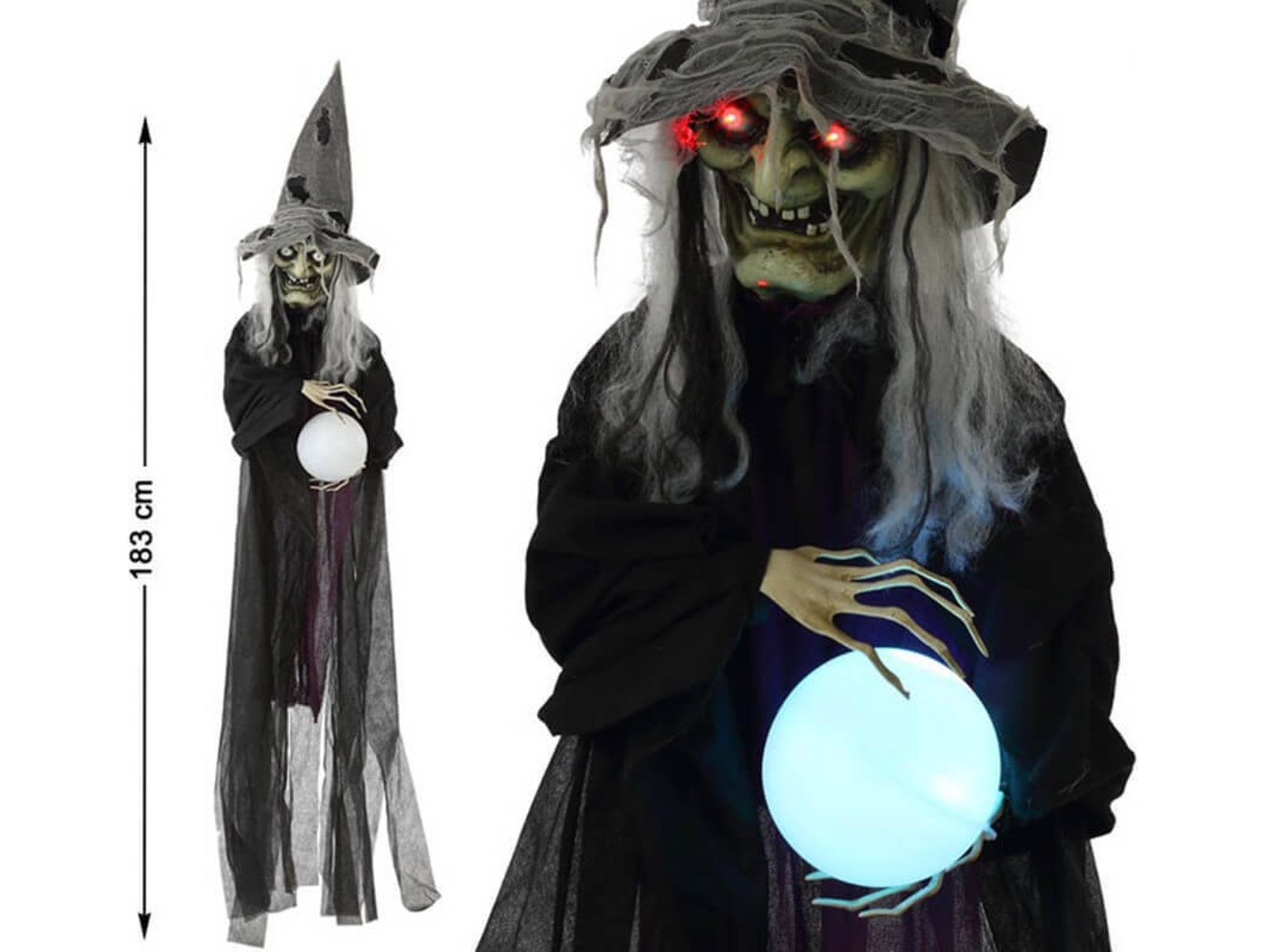 Figura DISFRAZZES Bruja Colgante Luz y Sonido (183 cm - Halloween)