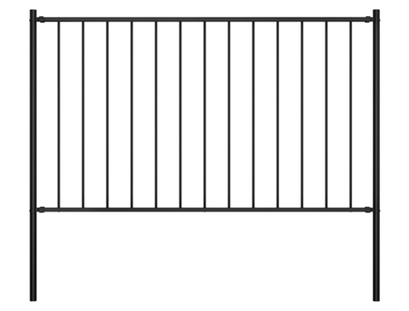 Panel de Vallado para Animales de Granja VIDAXL Postes de Acero (Negro - Acero - 170x175 cm)
