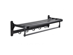 Toallero plegable de aluminio negro Space para baño Gusshious (negro)