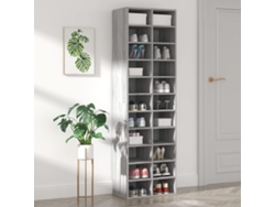 Zapatero | Armario Zapatero De Madera Contrachapada Gris Sonoma 54x34x183 Cm