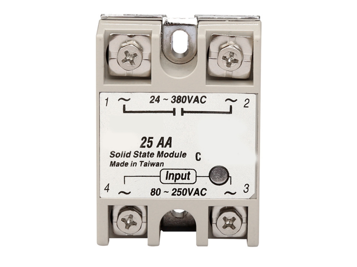 Relé De Estado Sólido Monofásico Ssr 25aa 25a Entrada 80‑250v Ca Saída 24‑380v Ca Módulo