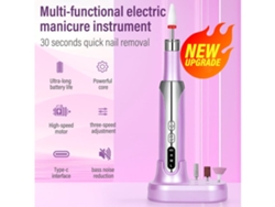 Set de manicura y pedicura profesional con taladro de uñas, lima eléctrica de 15000 rpm y brocas de lijado para salón y hogar, color morado Lalamoli
