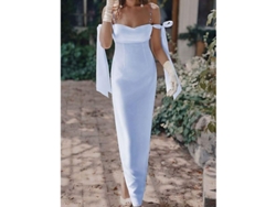 2026-vestido De Fiesta Para Mujer Satinado Sin Mangas Hombro Descubierto Malla Verano Primavera Color Solido Largo Slim Moderno