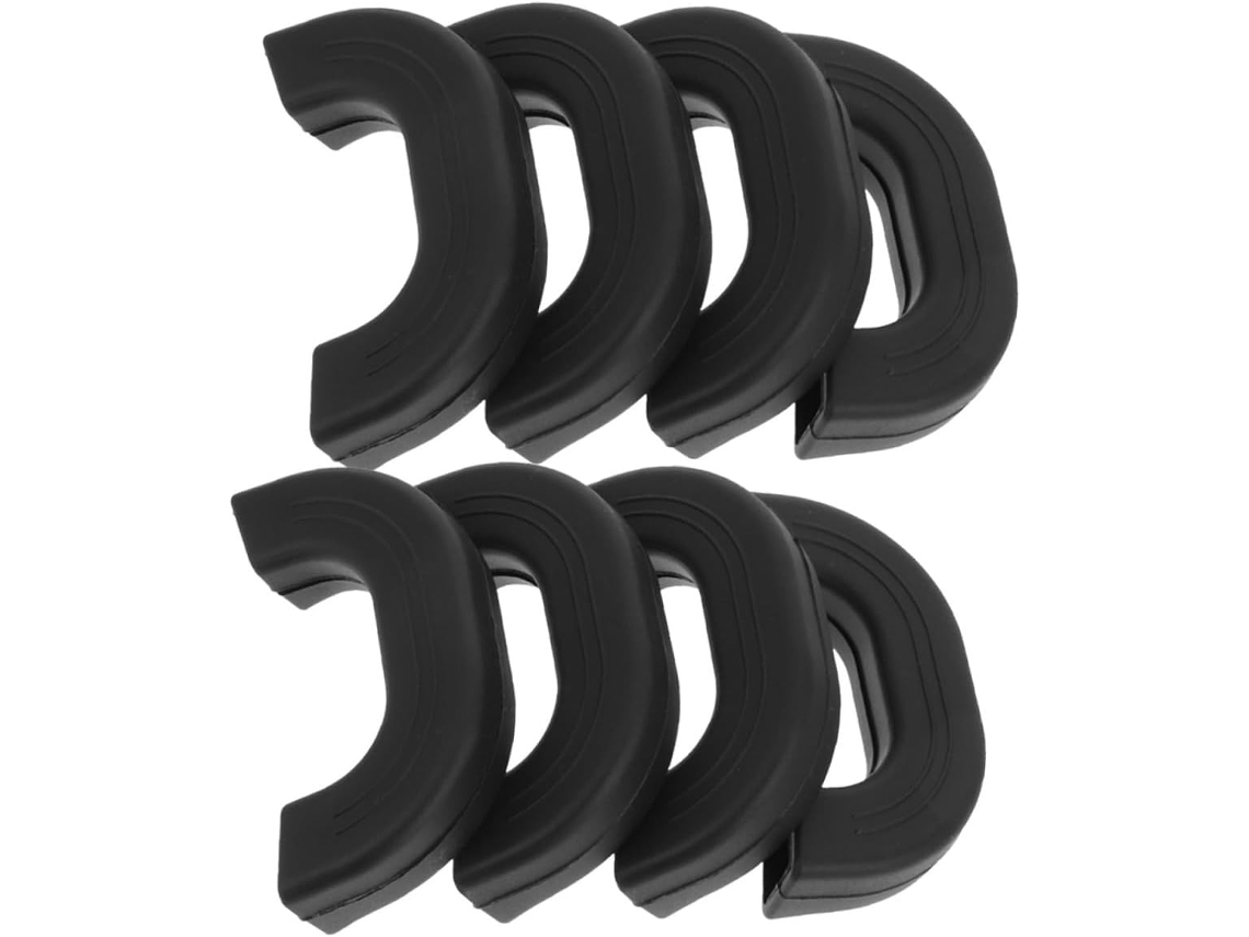 Capas Protetoras De Silicone Para Cabos De Panelas E Frigideiras, Resistentes Ao Calor, Tamanho Grande, Pretas, Conjunto De 8 Peças