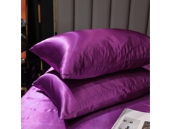 2Pack Fronha De Cetim Brilhante Fronha Anti-Seda Mais Macia Que Fronha Para Cabelo-Violeta