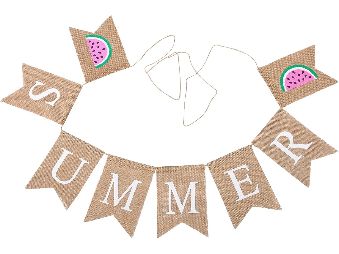 Guirnalda Decorativa De Lino Con Motivo De Sandía, Accesorio Creativo Para Fotos, Adorno De Pared Plegable Para Fiestas