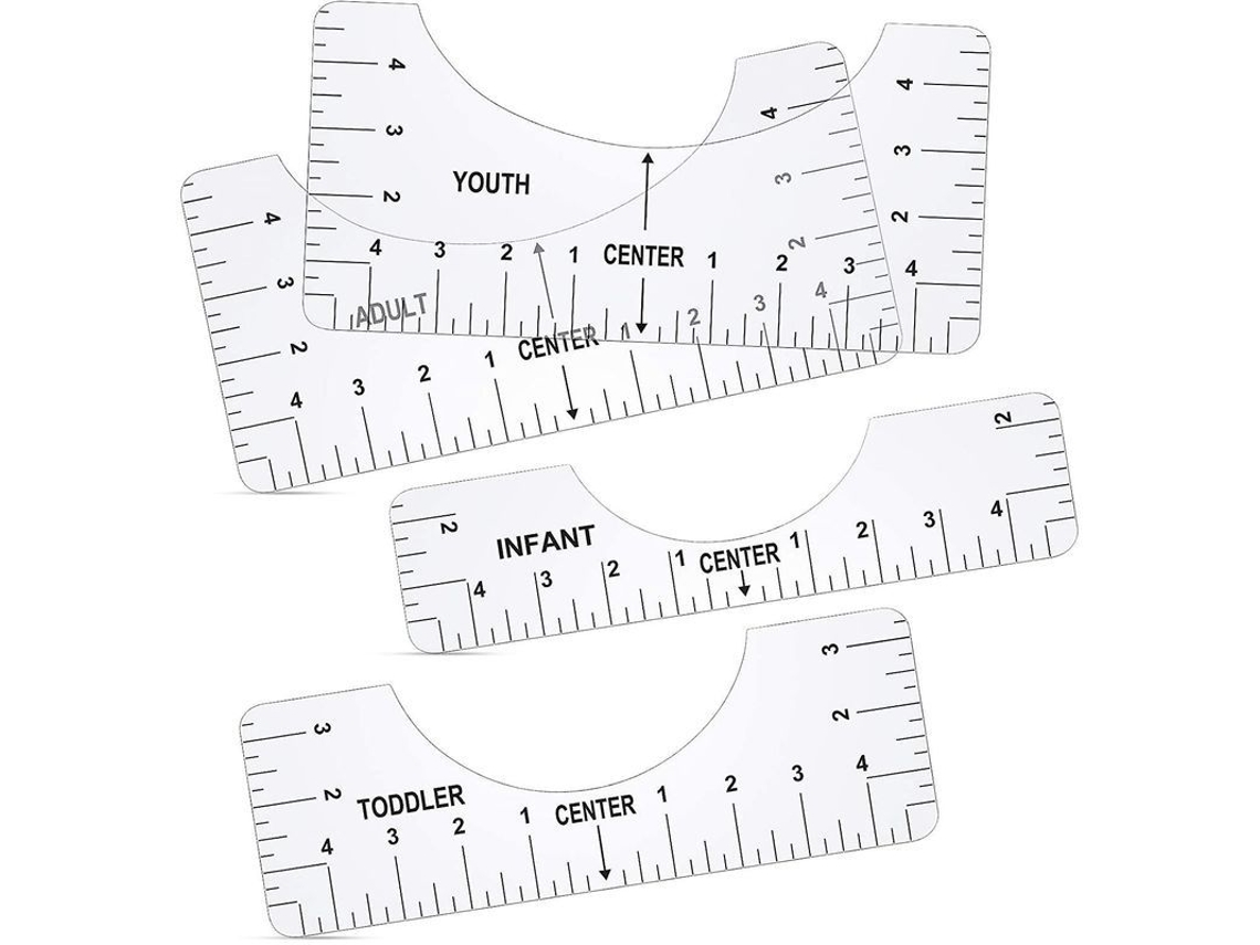 4 Herramientas De Alineación Para Camisetas: Reglas Transparentes Para Diseño De Telas Y Sublimación.