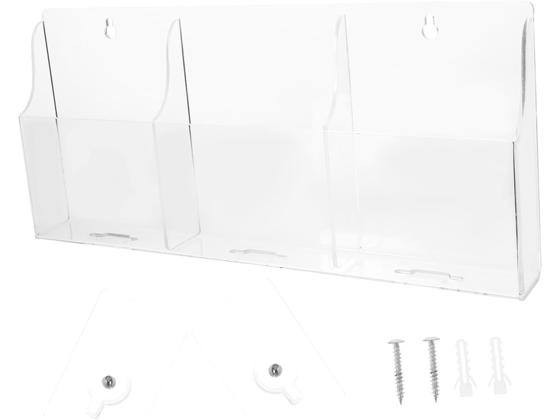Organizador De Pared Transparente Con Compartimentos Para Mandos A Distancia Y Teléfonos.