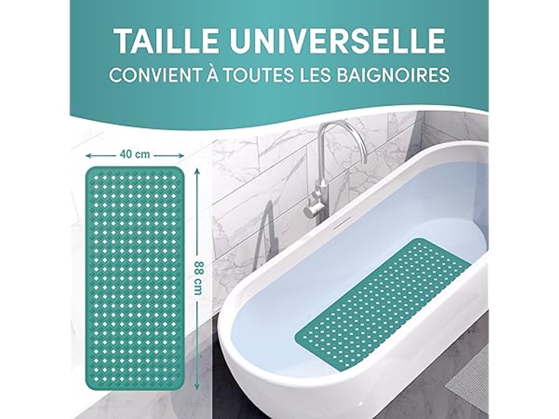 Alfombrilla De Baño Antideslizante Y Resistente Al Moho, 88 X 40 Cm, Con 2 Ganchos - Lavable A Máquina, Apta Para Una Limpieza A Fondo, Para