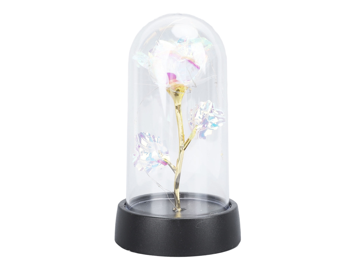 Lámpara de mesa multifuncional de cristal con forma de flor para dormitorios.