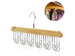 Organizador de corbatas de madera para armario masculino, perchero colgante que ahorra espacio