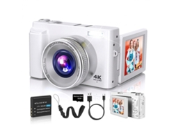 Cámara Vlogging 4k Pantalla Abatible 180º 48mp Selfie Wifi Regalo Para Niños Niñas Estudiantes (blanco)