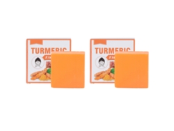 Jabón facial de cúrcuma (paquete de 2, 100 g), exfoliante facial, antiacné para todo tipo de piel.