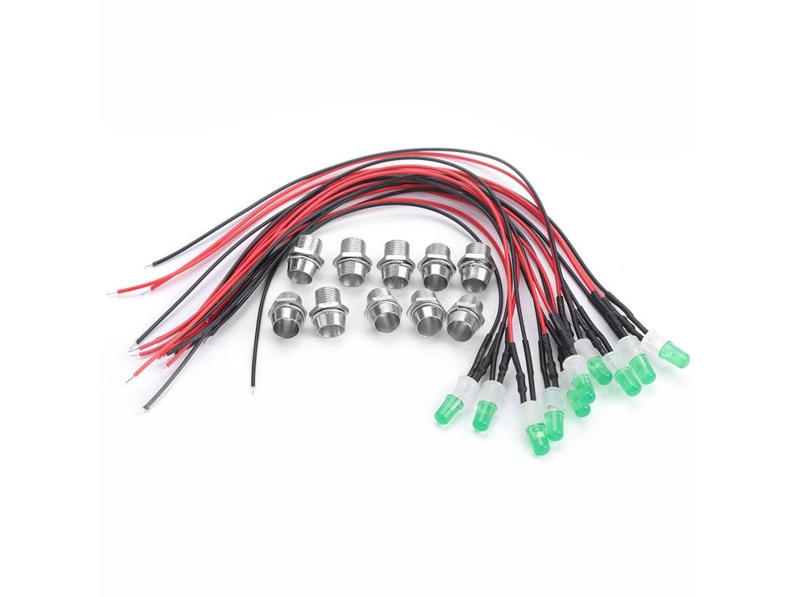 10 Piezas Bombillas Led 12v 8mm Pre Cableadas Constantes Ultra Brillantes Transparentes (05)