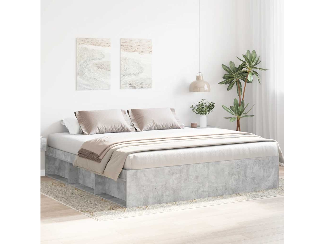 Estructura De Cama Gris Hormigón 180x200 Cm