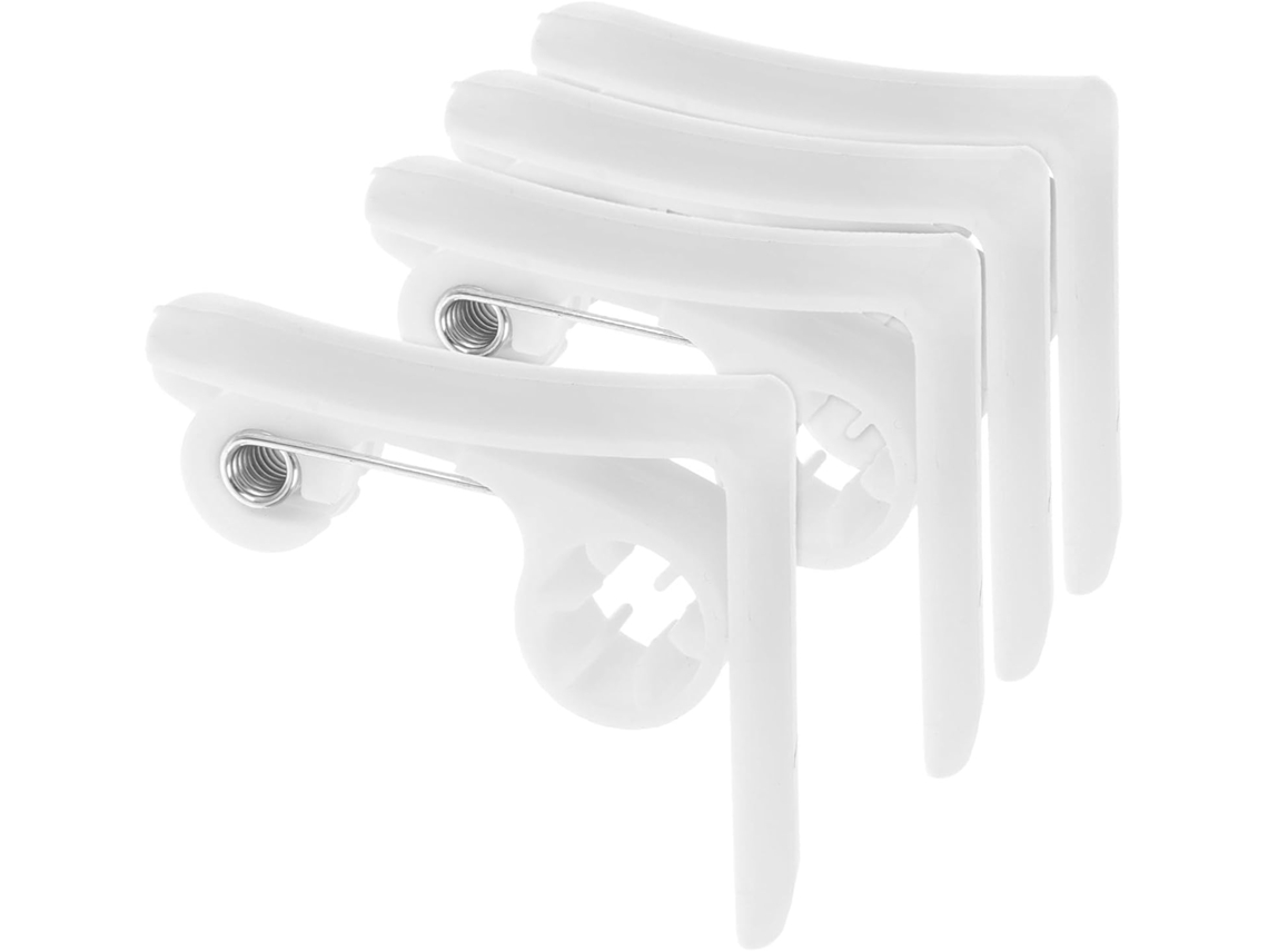 Pinzas De Plástico Blanco Para Sujetar Manteles En Eventos Al Aire Libre Y Acampadas. Pinzas Seguras Para Manteles