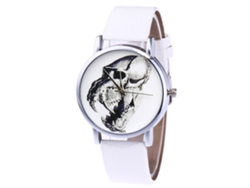 Reloj De Cuarzo Unisex Con Correa De Cuero Pu Moda Ocio T421-yx Blanco