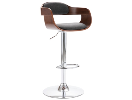 MAISON EXCLUSIVE Taburete de cocina madera contrachapada y tela gris