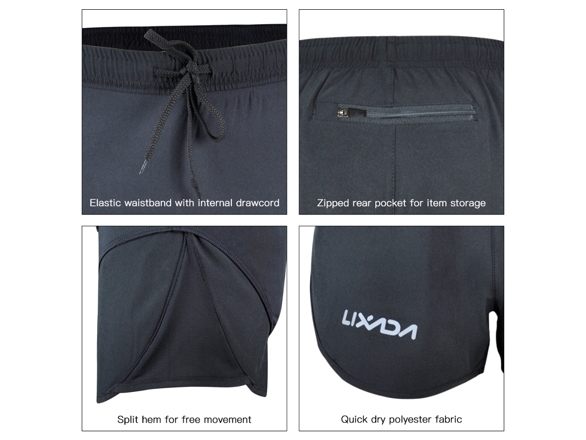 Pantalones Cortos Deportivos 2 En 1 Para Hombre Con Forro De Secado Rápido, Ideales Para Correr, Maratones Y Entrenamientos.