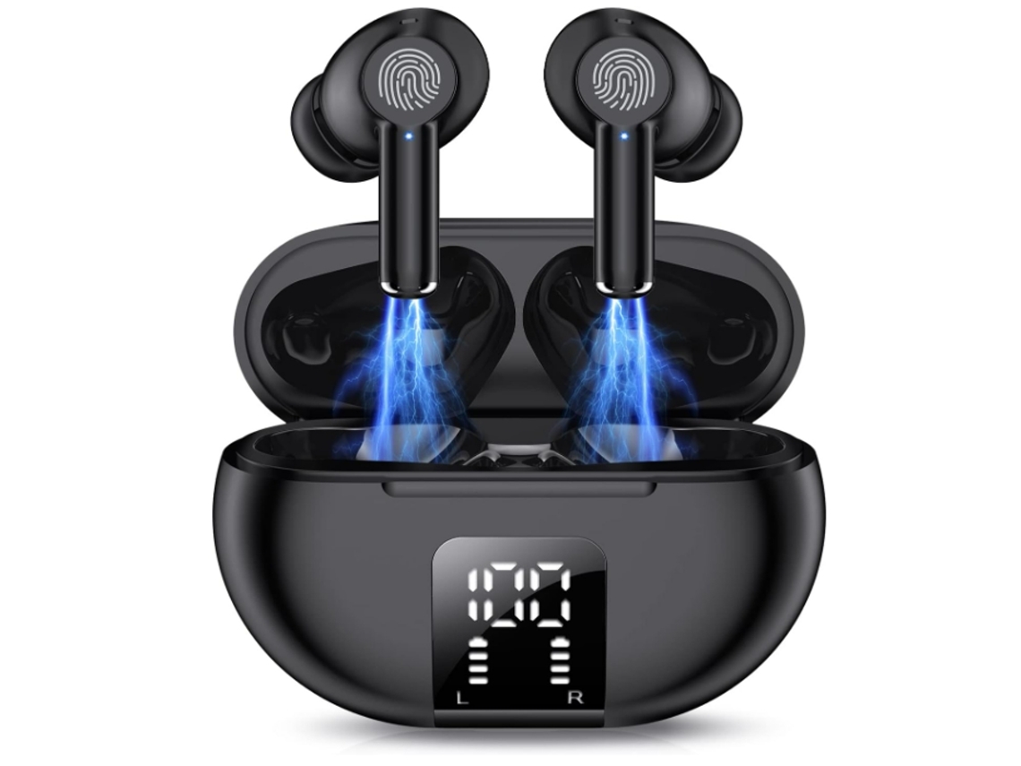 Auriculares inalámbricos Bluetooth 5,3 auriculares inalámbricos internos con estéreo HiFi de 42 horas 4 micrófonos Enc Control de llamada claro YEMAESRE