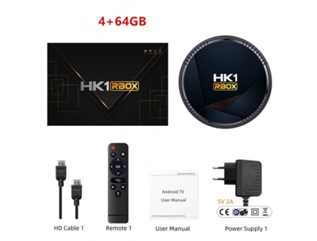 Box Smart Tv Hk1 Rbox H8 Set- H618 android 12.0 Hd de doble banda Wifi6 Bluetooth 5.0 con RC Negro 4GB + 64GB Enchufe de la UE