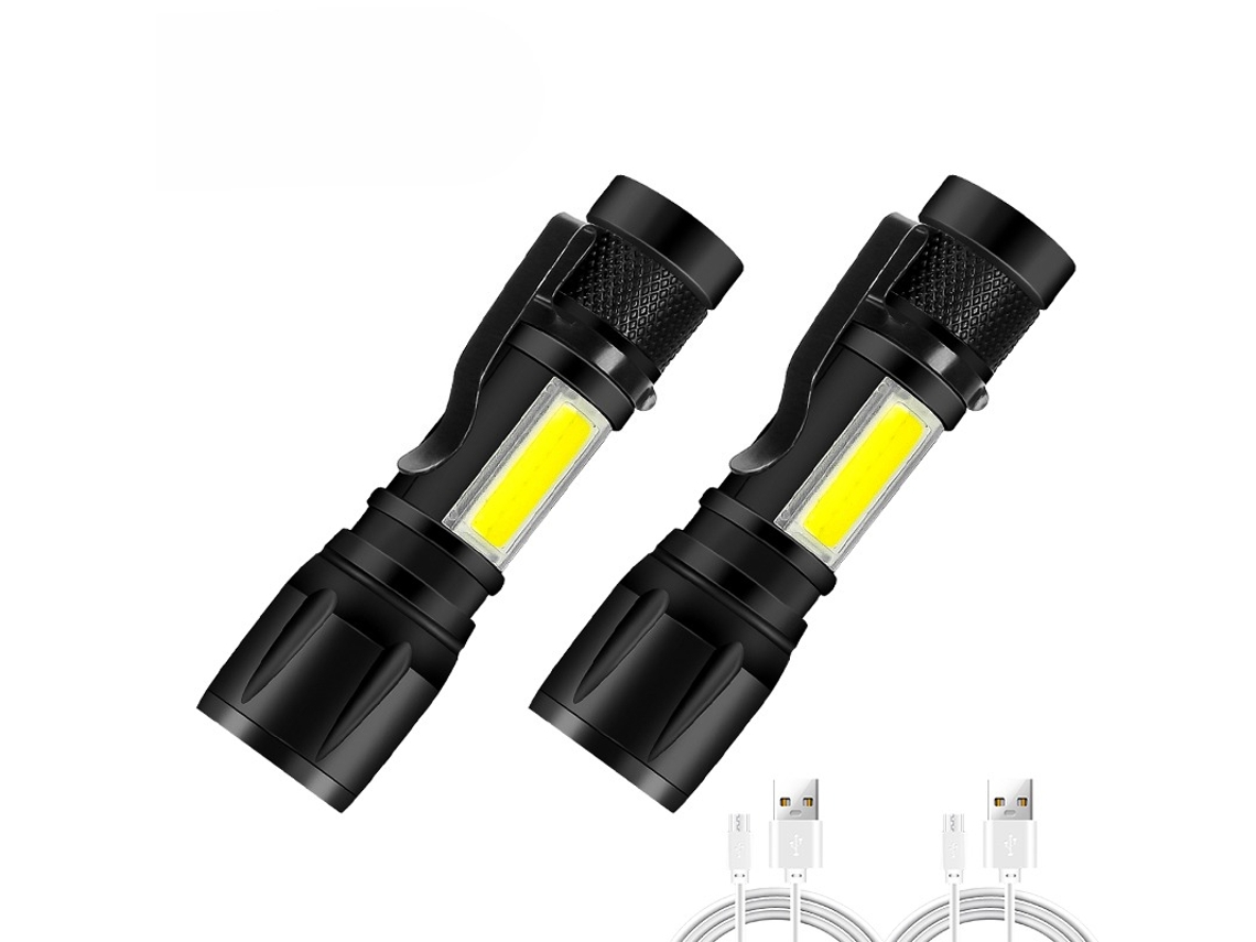 Linterna LED de alta potencia de 2000 lm, con pantalla de batería, recargable por USB, con zoom, ideal para camping y pesca. Aeuzwr