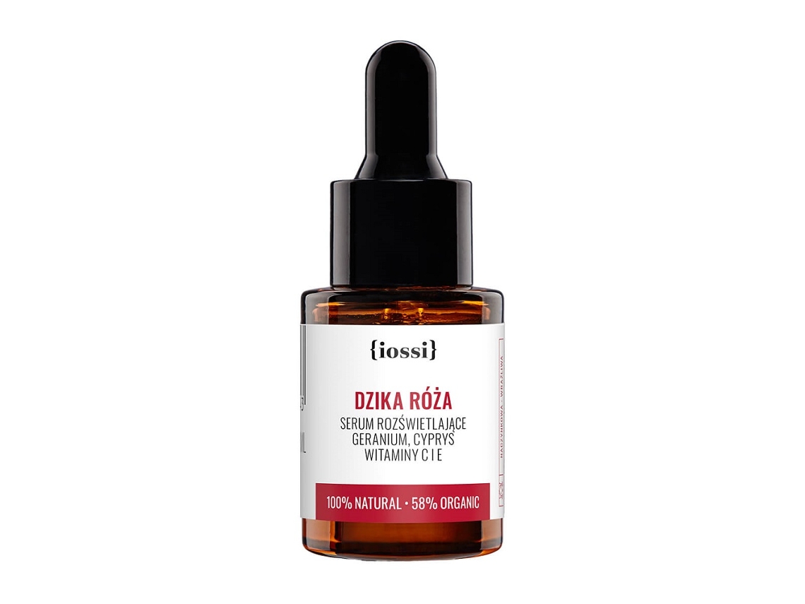 Iossi Sérum Iluminador de Rosa Silvestre con Geranio, Ciprés, Vitaminas C y E, 10 ml