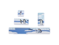 Kit Keycaps Pinguins Pbt 4pcs Para Teclado Mecânico: Espaço, Esc, Enter, Numpad Enter