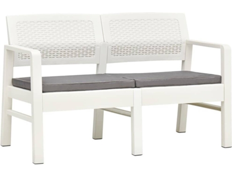 Banco de jardín VIDAXL Blanco Plástico (120x58x75 cm)