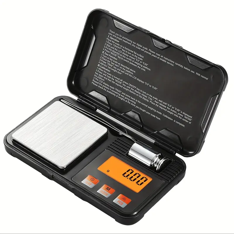 Báscula Electrónica Digital, Incluye Pinzas, Luz Lcd, Pesa De Calibración De 50 G, 200 G/0,01 G CHRUI