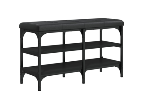 Banco zapatero VIDAXL madera de ingeniería negro (82x32x47 cm)