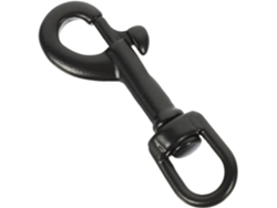 Gancho giratorio simple, acero inoxidable AISI 316, negro, 65 mm, para buceo, clip duradero y resistente a la corrosión, cierre de correa Gokoco