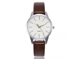 Reloj De Pulsera De Moda Para Mujer Vansvar De Piel Sintética Con Esfera De Escala Marrón.