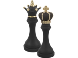 Figuras Decorativas De Ajedrez De Resina, 2 Piezas: Estatua De Rey Coronado Y Pieza Decorativa De Ajedrez De Reina.