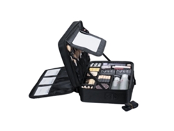 Nécessaire Resistente De Mujer Truyuety Maquillaje Viaje Duradera Nailon Ranuras Elásticas Brochas Negro (42x30x15cm)