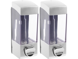 Dispensador De Jabón De Pared, 350 Ml, Abs Plateado, Botón Pulsador, Juego 2,