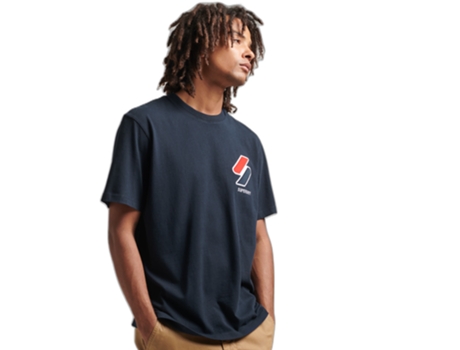 Camiseta para Hombre SUPERDRY (L - Azul)