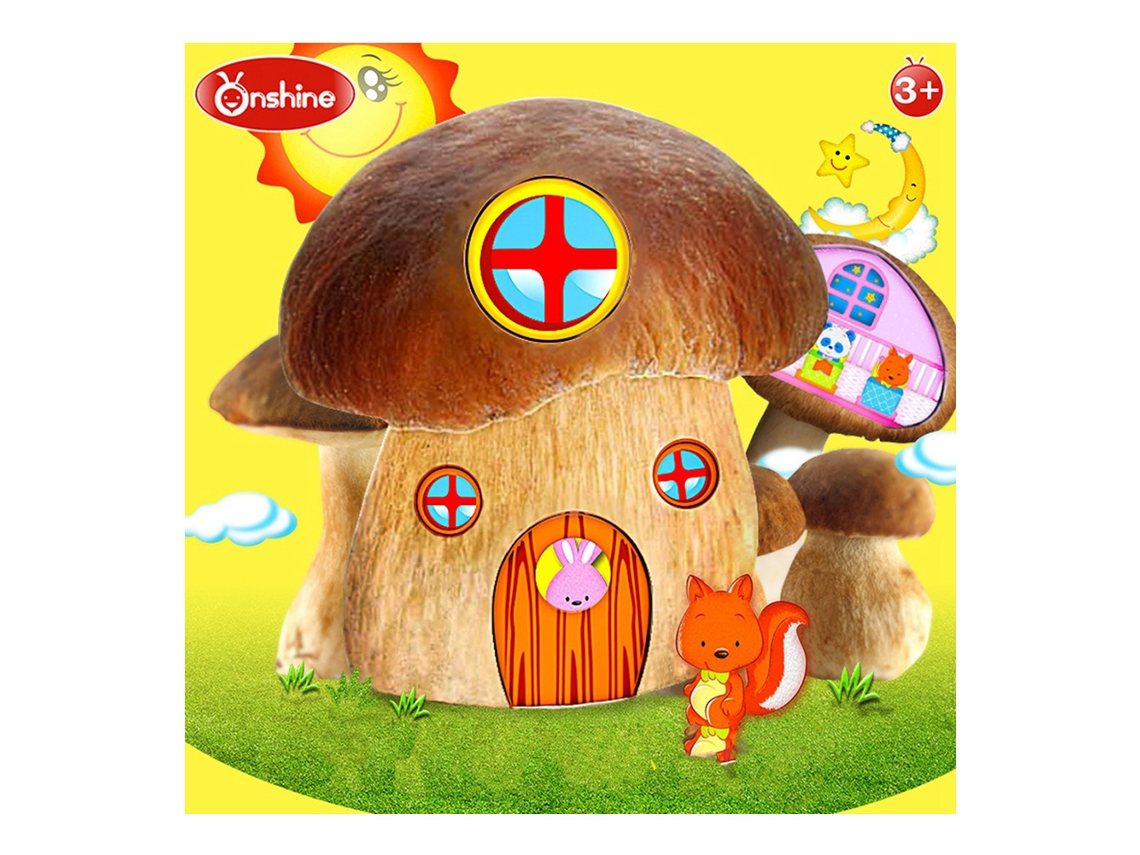 Ats-juguete De Rompecabezas De Madera Lindo Para Niños, Juguetes Educatsivos Tempranos (casa De Hongos)