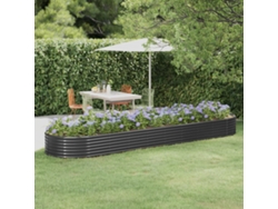 Jardín Elevado/Plantador de Acero con Revestimiento en Polvo Antracita 396X100X36 cm