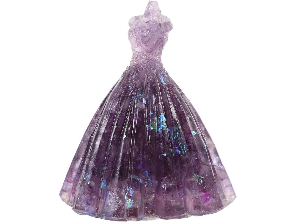 Decoración Grava Vidrio Morado Escultura Vestido Novia Adorno Elegante Gabinete Fiesta Romántica Boda