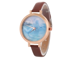 Relógio Feminino De Quartzo Com Pulseira De Couro Pu Fashion E Strass Decoração (vermelho)